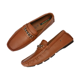 Men Premium Leather Tan Casual Slip On Driving Loafers (Emporio-30-Tan)
