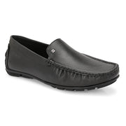 Men Premium Leather Black Slip On Loafer (Italiano-01-Black)