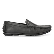 Men Premium Leather Black Slip On Loafer (Italiano-01-Black)
