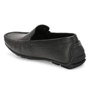 Men Premium Leather Black Slip On Loafer (Italiano-01-Black)