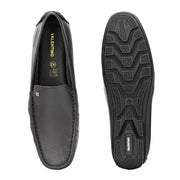 Men Premium Leather Black Slip On Loafer (Italiano-01-Black)