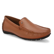 Men Premium Leather Tan Slip On Loafer (Italiano-01-Tan)