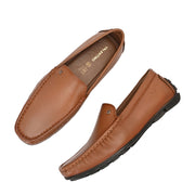 Men Premium Leather Tan Slip On Loafer (Italiano-01-Tan)