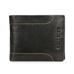 West Port Men's Genuine Leather Wallet – Classic Design with Ample Storage (M-WT-ISC-11-BLACK-MEDIUM)