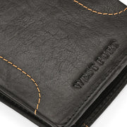 West Port Men's Genuine Leather Wallet – Classic Design with Ample Storage (M-WT-ISC-11-BLACK-MEDIUM)