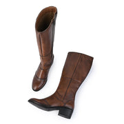 Women Premium Leather Zipper Boots (W-DreamGirl-97-Brushoff)