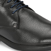 Men Premium Leather Black Lace-Up Formal Derby Shoes (Joyland-75-Black)