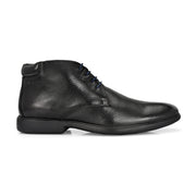 Men Premium Leather Black Lace-Up Formal Derby Shoes (Joyland-75-Black)