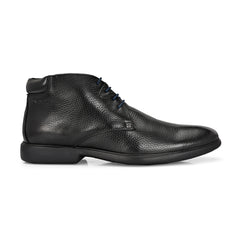 Men Premium Leather Black Lace-Up Formal Derby Shoes (Kronox-75)