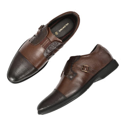 Men Premium Leather Brown Slip-On Formal Shoes (Joyland-81-Brown)