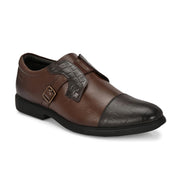 Men Premium Leather Brown Slip-On Formal Shoes (Joyland-81-Brown)