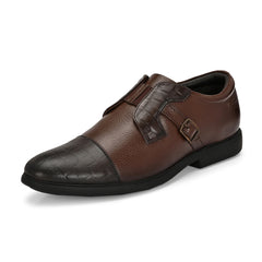 Men Premium Leather Brown Slip-On Formal Shoes (Kronox-81-Brown)