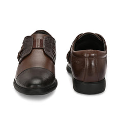 Men Premium Leather Brown Slip-On Formal Shoes (Kronox-81-Brown)