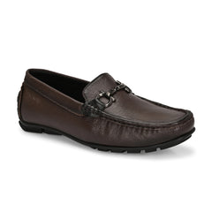 Men Premium Leather Brown Slip On Loafer (Indegene-05-Brown)