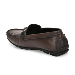 Men Premium Leather Brown Slip On Loafer (Indegene-05-Brown)