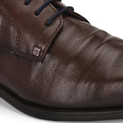 Men Premium Leather Brown Lace-Up Formal Derby Shoes (Saint-63-Brown)