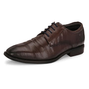 Men Premium Leather Brown Lace-Up Formal Derby Shoes (Saint-63-Brown)