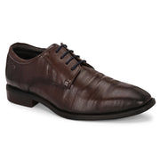 Men Premium Leather Brown Lace-Up Formal Derby Shoes (Saint-63-Brown)