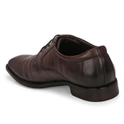 Men Premium Leather Brown Lace-Up Formal Derby Shoes (Saint-63-Brown)