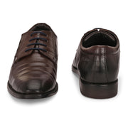 Men Premium Leather Brown Lace-Up Formal Derby Shoes (Saint-63-Brown)