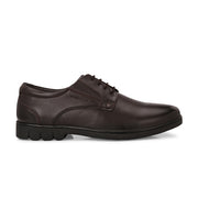 Men Premium Leather Brown Lace-Up Formal Derby Shoes (Earth-55-Brown)