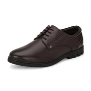 Men Premium Leather Brown Lace-Up Formal Derby Shoes (Earth-55-Brown)