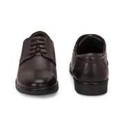 Men Premium Leather Brown Lace-Up Formal Derby Shoes (Earth-55-Brown)