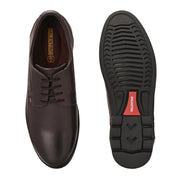 Men Premium Leather Brown Lace-Up Formal Derby Shoes (Earth-55-Brown)