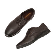 Men Premium Leather Brown Lace-Up Formal Derby Shoes (Earth-55-Brown)