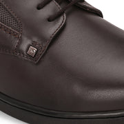 Men Premium Leather Brown Lace-Up Formal Derby Shoes (Earth-55-Brown)