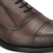 Men Premium Leather Brown Lace-Up Formal Derby Shoes (Saint-66-Brown)