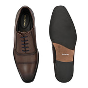 Men Premium Leather Brown Lace-Up Formal Derby Shoes (Saint-66-Brown)