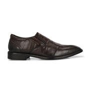 Men Premium Leather Brown Slip-On Formal Shoes (Saint-21-Brown)