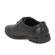 Men Premium Leather Black Lace-Up Formal Derby Shoes (Earth-55-Black)