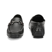 Men Premium Leather Black Slip On Loafer (Italiano-05-Black)
