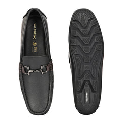 Men Premium Leather Black Slip On Loafer (Indegene-05-Black)