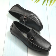Men Premium Leather Black Slip On Loafer (Italiano-05-Black)