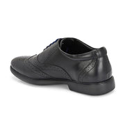 Men Premium Leather Black Brogue Formal Shoes (Joyland-70-Black)
