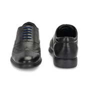 Men Premium Leather Black Brogue Formal Shoes (Joyland-70-Black)
