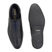 Men Premium Leather Black Brogue Formal Shoes (Joyland-70-Black)