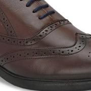 Men Premium Leather Brown Brogue Formal Shoes (Joyland-70-Brown)