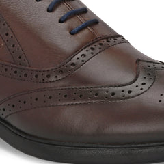 Men Premium Leather Brown Brogue Formal Shoes (Kronox-70-Brown)