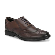 Men Premium Leather Brown Brogue Formal Shoes (Joyland-70-Brown)