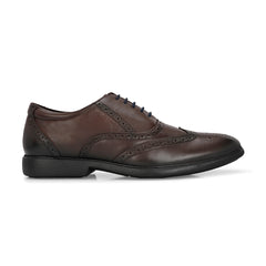 Men Premium Leather Brown Brogue Formal Shoes (Kronox-70-Brown)