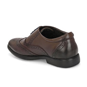 Men Premium Leather Brown Brogue Formal Shoes (Joyland-70-Brown)