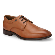 Men Premium Leather Tan Lace-Up Formal Derby Shoes (Saint-52-Tan)
