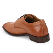 Men Premium Leather Tan Lace-Up Formal Derby Shoes (Saint-52-Tan)