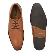 Men Premium Leather Tan Lace-Up Formal Derby Shoes (Saint-52-Tan)