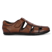 Valentino Men Genuine Leather Sandals with Cushioned Footbed and Durable Rubber Sole (CityWalker-25-Mocca)