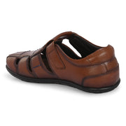 Valentino Men Genuine Leather Sandals with Cushioned Footbed and Durable Rubber Sole (CityWalker-25-Mocca)